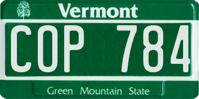 VT license plate COP784