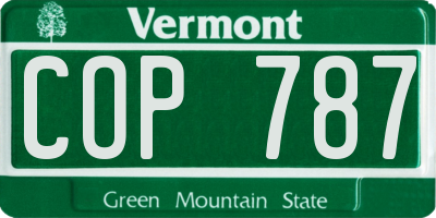 VT license plate COP787