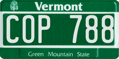 VT license plate COP788