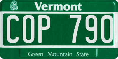 VT license plate COP790