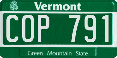 VT license plate COP791