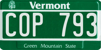 VT license plate COP793