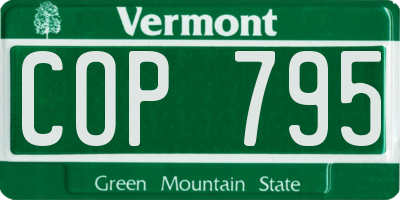 VT license plate COP795