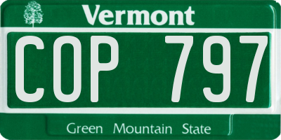 VT license plate COP797