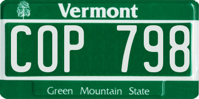 VT license plate COP798
