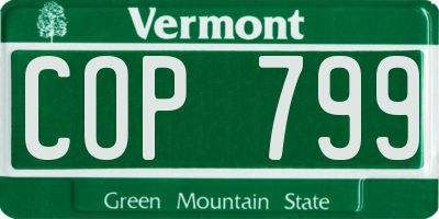 VT license plate COP799