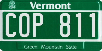VT license plate COP811