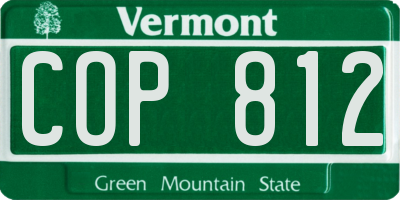 VT license plate COP812