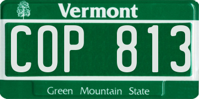 VT license plate COP813