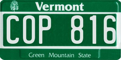 VT license plate COP816