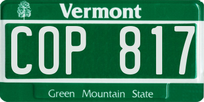 VT license plate COP817