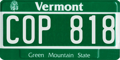 VT license plate COP818