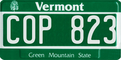 VT license plate COP823
