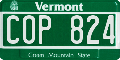 VT license plate COP824