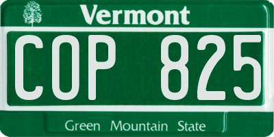 VT license plate COP825