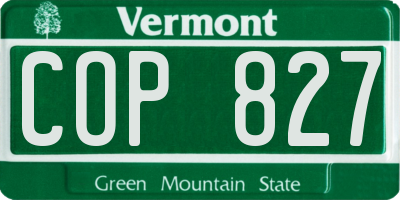 VT license plate COP827