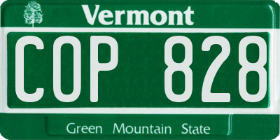 VT license plate COP828
