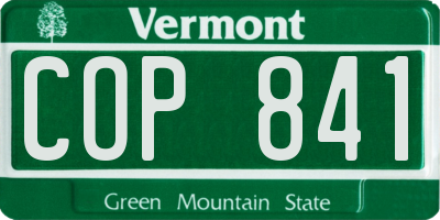 VT license plate COP841