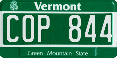 VT license plate COP844