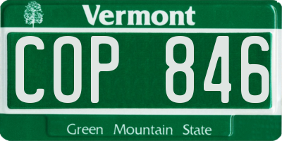 VT license plate COP846