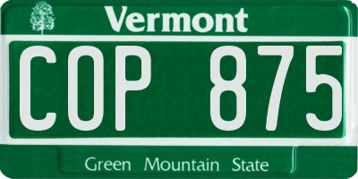VT license plate COP875