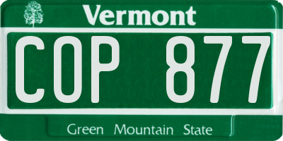 VT license plate COP877