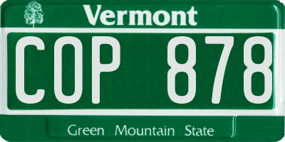 VT license plate COP878