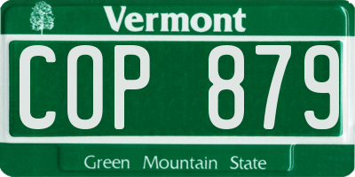 VT license plate COP879