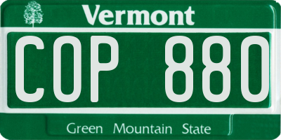 VT license plate COP880