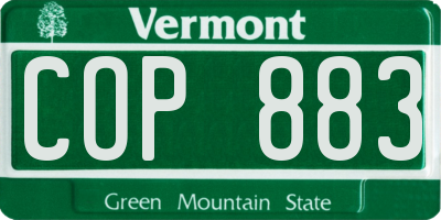 VT license plate COP883