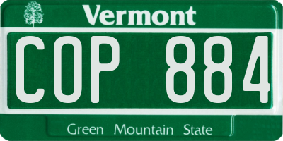 VT license plate COP884