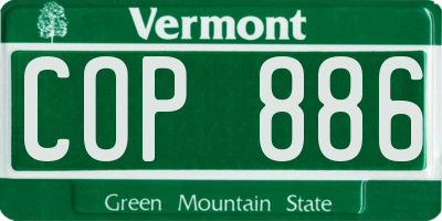 VT license plate COP886