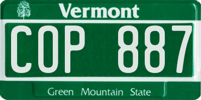 VT license plate COP887