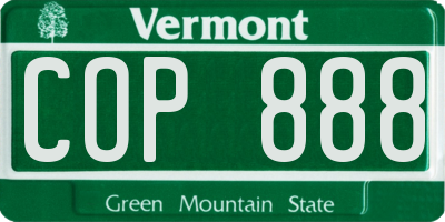VT license plate COP888