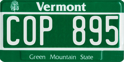VT license plate COP895