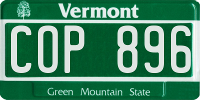 VT license plate COP896