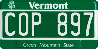 VT license plate COP897