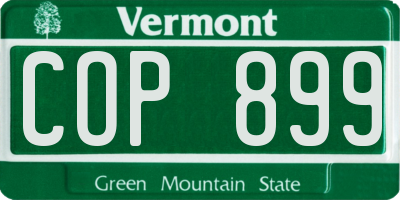 VT license plate COP899
