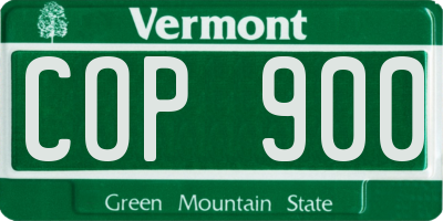 VT license plate COP900