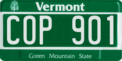 VT license plate COP901