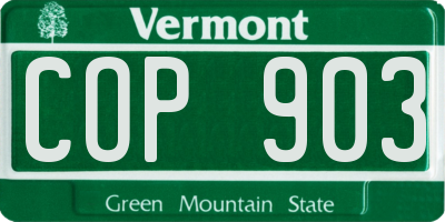 VT license plate COP903