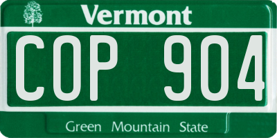 VT license plate COP904