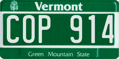 VT license plate COP914