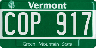 VT license plate COP917