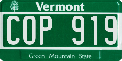 VT license plate COP919