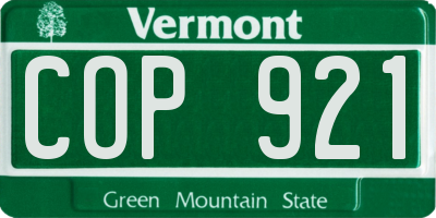 VT license plate COP921