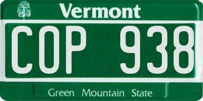VT license plate COP938