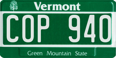 VT license plate COP940