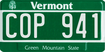 VT license plate COP941