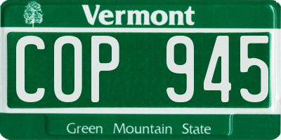 VT license plate COP945